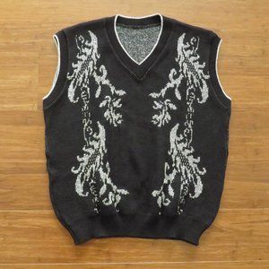 Womens 1980s Metallic Sweater Vest Retro Vintage Size Medium 40 Bust